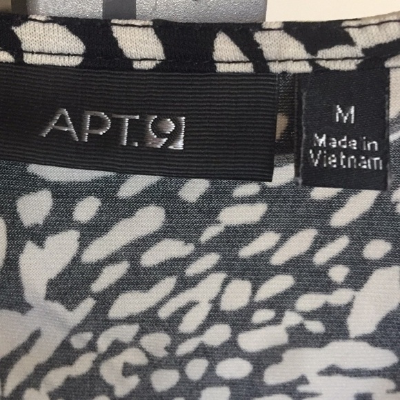 Apt. 9 Black and White Short Sleeve Dress M - Picture 5 of 5